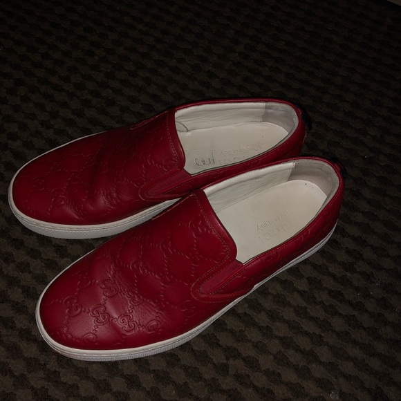 Gucci red slip ons Clearance